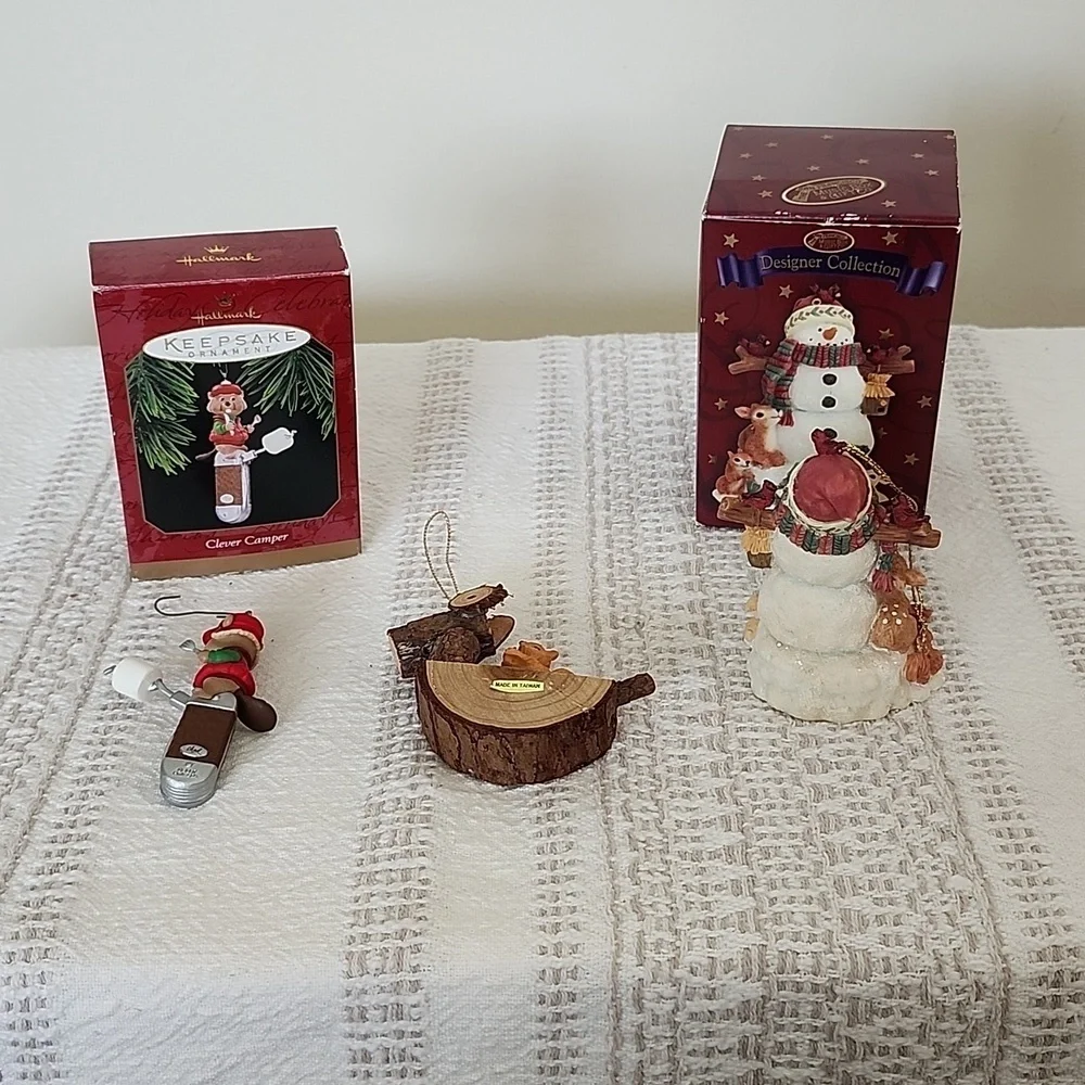 Hallmark & designer collection Christmas Ornaments, squirrel, woodchuck, snowman